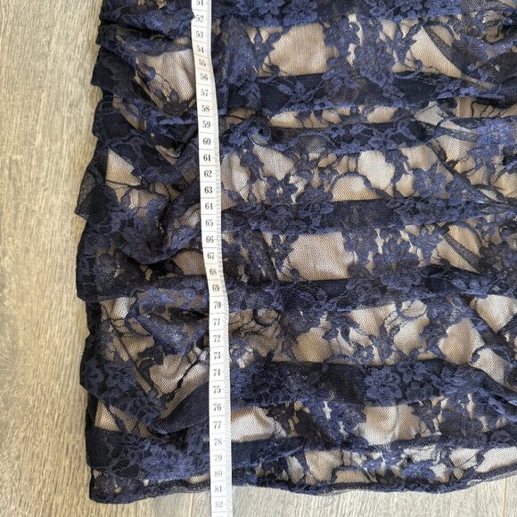 Navy Blue Lace Mini Bodycon Dress - Size S - Picture 6 of 6